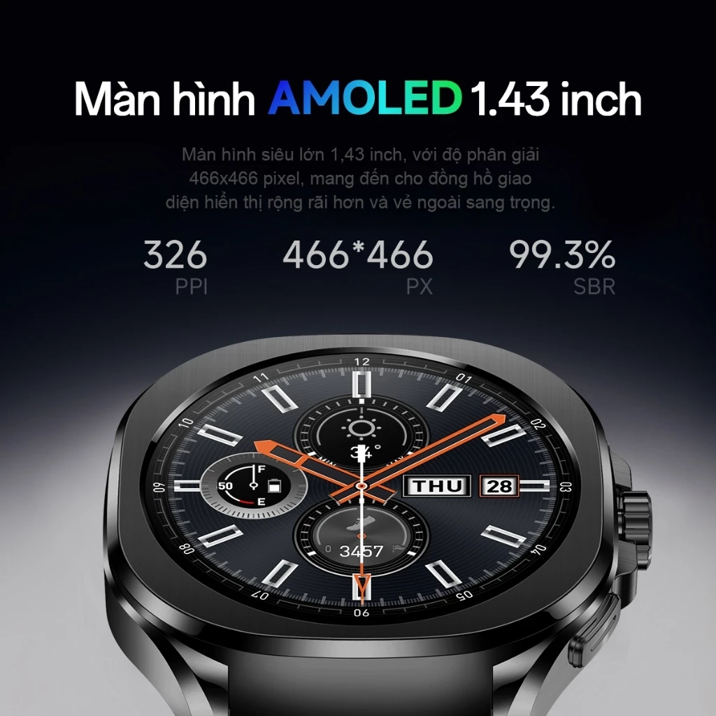 Màn hình AMOLED 1.43 inch độ phân giải 466x466